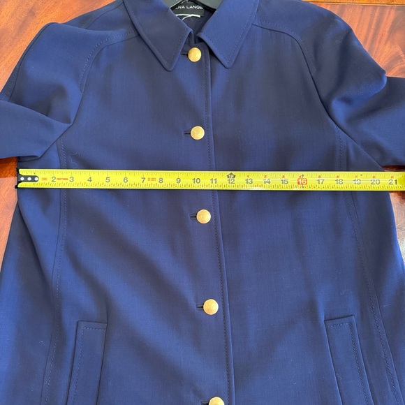 Rena Lange Navy Tailored A-Line Coat | Gold Buttons | Germany | 8 - Picture 10 of 12